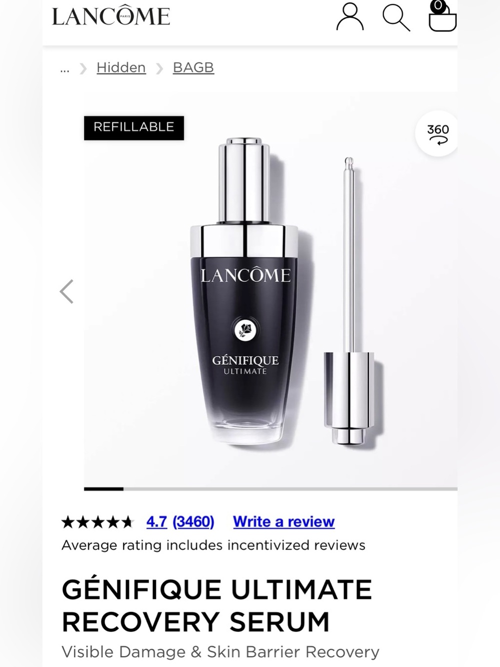 Lancôme Génifique Ultimate Recovery Serum - 7ML PICTURE FOR PRODUCT DESCRIPTION